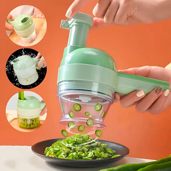 Multifunctional Electric Garlic Chopper – Slices, Pounds & Prepares Food Quickly