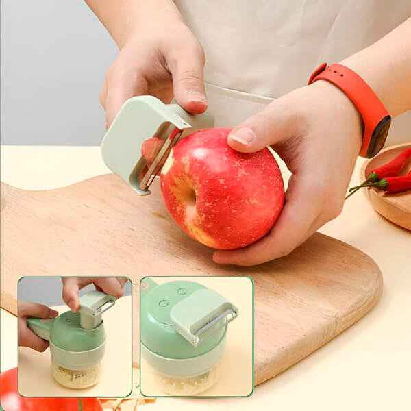 Multifunctional Electric Garlic Chopper – Slices, Pounds & Prepares Food Quickly