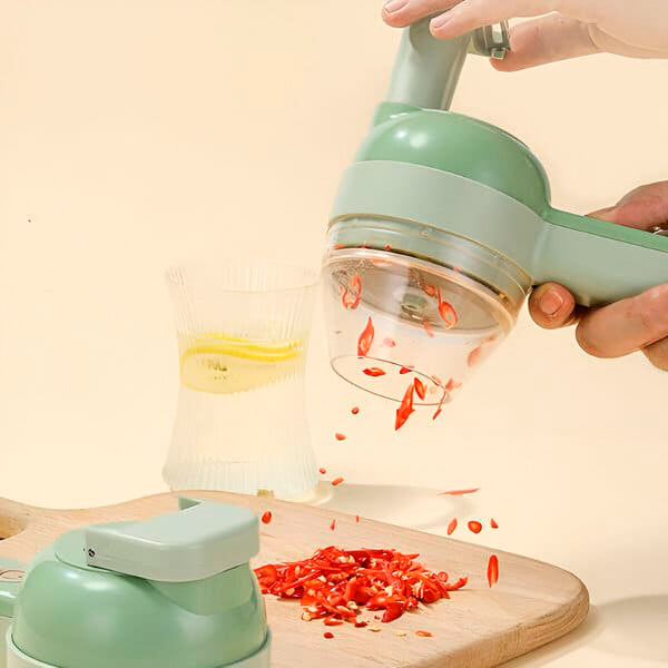 Multifunctional Electric Garlic Chopper – Slices, Pounds & Prepares Food Quickly